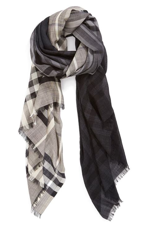 burberry color check wool scarf